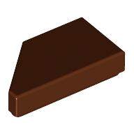 Lego Tile 1 x 2 with Stud Notch Right / Reddish Brown