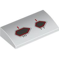 Lego Brick Curved 2 x 4 x 2/3 No Studs with Black/Red Air Intakes Print