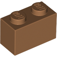 Lego Brick 1 x 2 / Medium Nougat