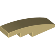 Lego Brick Curved 4 x 1 No Studs [Stud Holder with Symmetric Ridges] / Tan