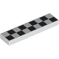 Lego Tile 1 x 4 with Black Squares Print