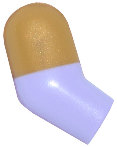 Lego Arm, Right with Molded Pearl Gold Short Sleeve  Pattern / Lavender