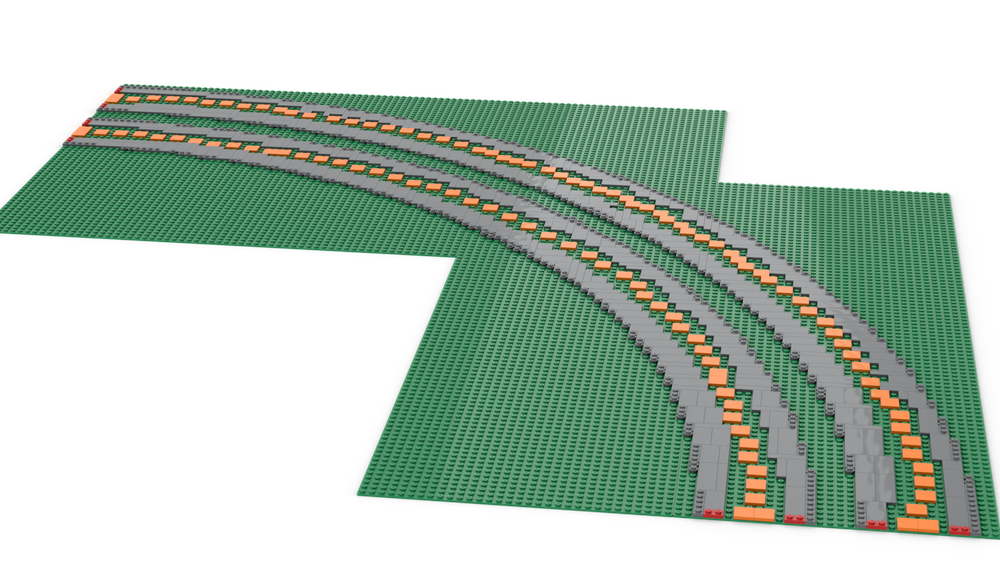 Lego Baseplates for Ballasted R104 & R120 Curve Tracks