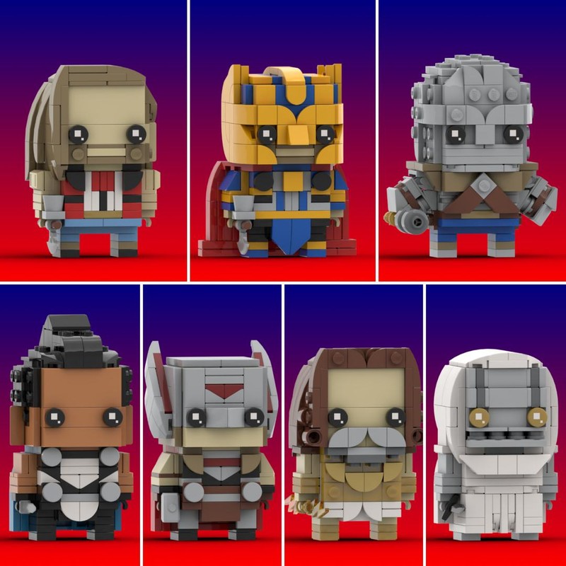 Lego Thor: Love and Thunder Brickheadz Collection