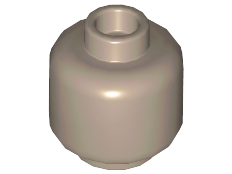 Lego Minifigure, Head (Plain) / Dark Tan