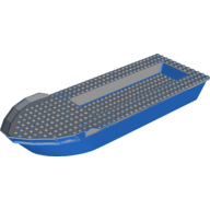 Lego Boat 12 x 40 x 5 with Light Bluish Gray Deck [Complete Assembly] / Blue