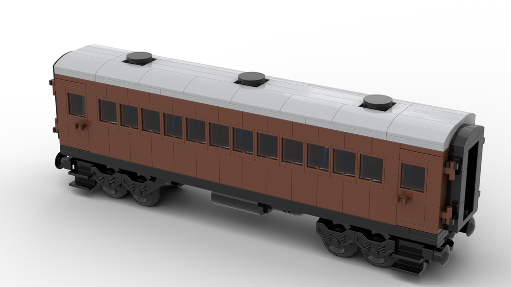 Lego Japanese National Railways (JNR) Styled Brown Passenger Wagon