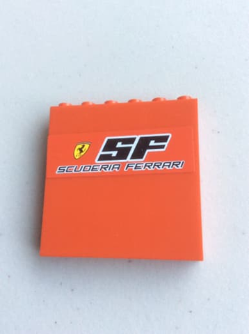 Lego Brick 1 x 6 x 5 with Ferrari Logo, 'SF' and 'SCUDERIA FERRARI' Pattern (Sticker) - Set 8144-2