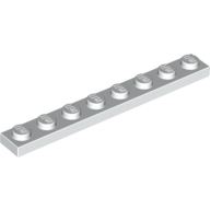 Lego Plate 1 x 8 / White