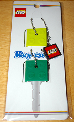 Lego 2 x 2 Brick - Soft Key Cover Key Chain Set - Yellow and Green