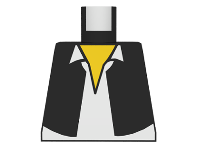 Lego Torso SW Vest and White Shirt Pattern (Han Solo) / Black