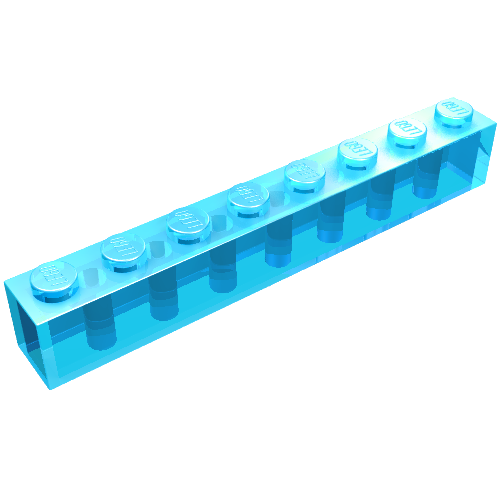 Lego Brick 1 x 8 / Trans-Light Blue