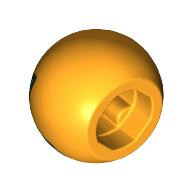 Lego Technic Ball Joint, Black, Gold, and Dark Turquoise Dragon Eye Print / Bright Light Orange