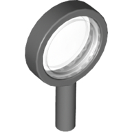 Lego Equipment Magnifying Glass with Removable Trans-Clear Lens / Dark Bluish Gray