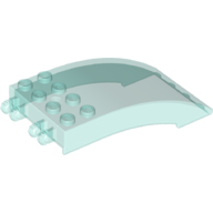 Lego Windscreen 8 x 4 x 2 Curved [2 Dual-Fingered Click Hinges] / Trans-Light Blue