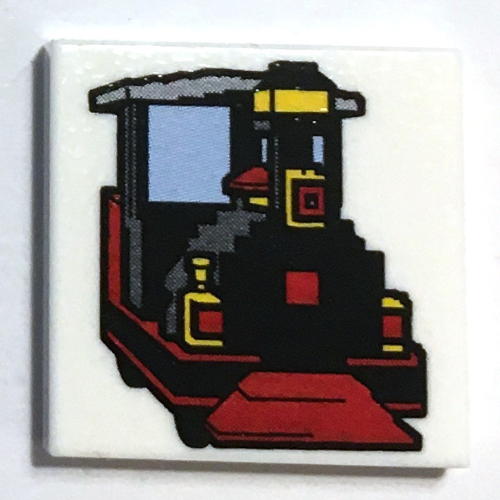 Lego Tile 2 x 2 with Locomotive Print