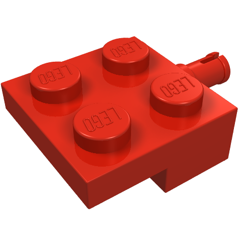 Lego Plate Special 2 x 2 with Wheel Holder / Red