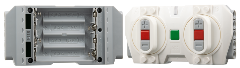 Lego Electric Powered Up Bluetooth Speed Remote Control Unit with Light Bluish Gray Base without Battery Compartment Cover / White