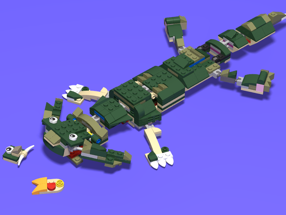 Lego Diplocaulus with fish