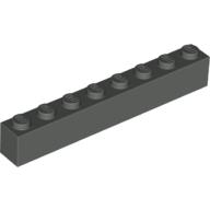 Lego Brick 1 x 8 / Dark Gray