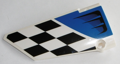 Lego Technic, Panel Fairing #17 Large Smooth, Side A with Air Intake and Checkered Black and White Pattern (Sticker) - Set 42045