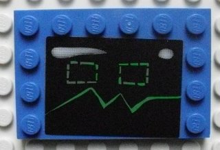 Lego Tile, Modified 4 x 6 with Studs on Edges with Graphical Face (Karen) Pattern (Sticker) - Set 4981