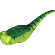 Lego Animal Body Part, Dinosaur, Raptor Body with Dark Green Stripes