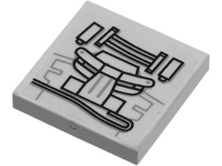 Lego Tile 2 x 2 with Star Wars TIE Circuitry Pattern (Sticker) - Set 8017 / Light Bluish Gray