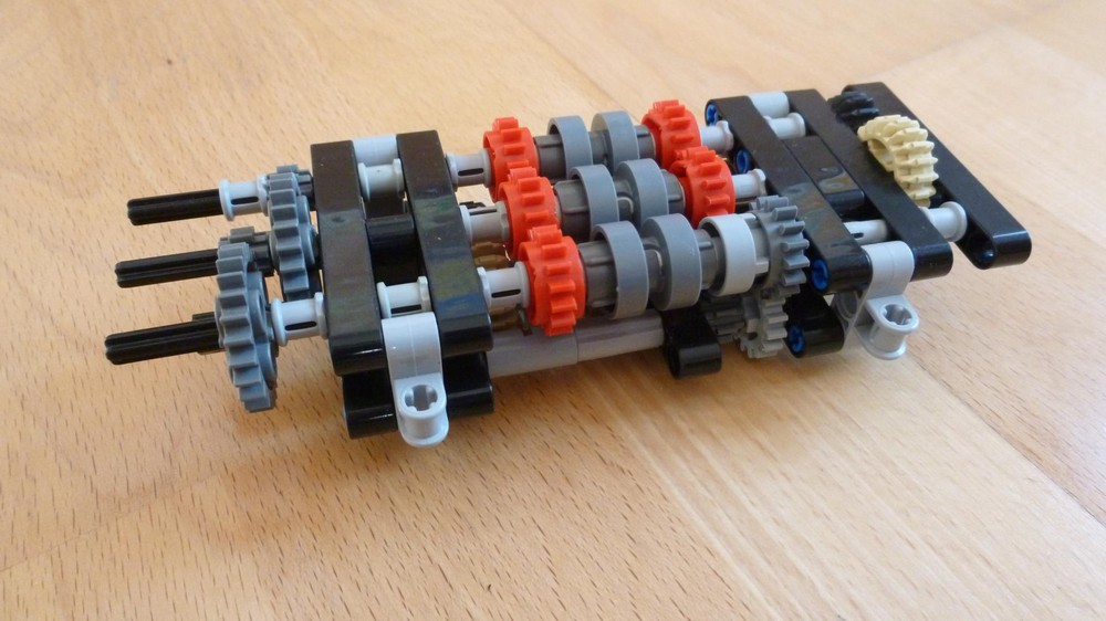 Lego 5 speed gearbox with reverse (Designed for building it into a MOC)