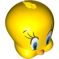 Lego Minifig Head Special, Tweety Print / Yellow