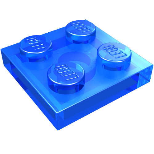 Lego Plate 2 x 2 / Trans-Dark Blue