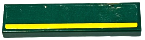 Lego Tile 1 x 4 with Yellow Stripe Pattern (Sticker) - Set 76907