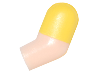 Lego Arm, Left with Molded Yellow Short Sleeve  Pattern / Light Nougat