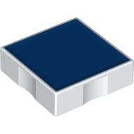 Lego Duplo Tile 2 x 2 with Shape Blue Square Print / White