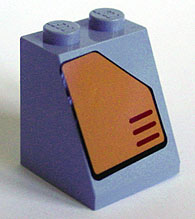 Lego Slope 65 2 x 2 x 2 with Bottom Tube with Orange Panel with Cut Top Right Corner Pattern (Sticker) - Set 7708