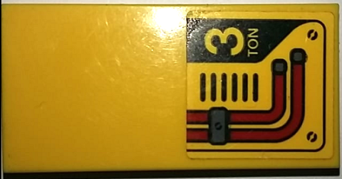 Lego Tile 2 x 4 with '3 TON', Air Vents and Red Pipes Pattern  (Sticker) - Set 60124