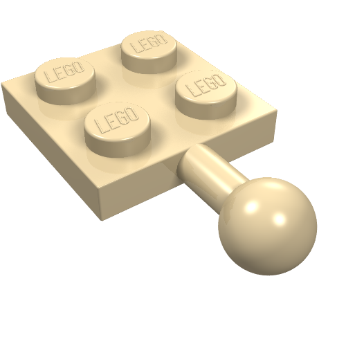 Lego Plate 2 x 2 with Towball / Tan