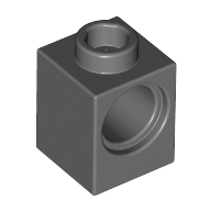 Lego Technic Brick 1 x 1 with Pin Hole / Dark Bluish Gray