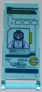 Lego Flag 7 x 3 with Bar Handle with 'INTRUDER ALERT!', Batman BANE on Screen and Vehicle with 'DRILL' and 'MISSILES' Pattern (Sticker) - Set 6860