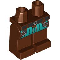 Lego Hips and Reddish Brown Legs with Black Belt, Dark Turquoise Coat Ends, Straps print