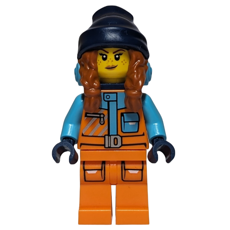 Lego Arctic Explorer, Tina Tarantula, Orange Suit, Dark Blue Backpack and Beanie