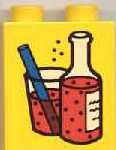 Lego Duplo, Brick 1 x 2 x 2 with Soda Pop Fizzy Drink in Bottle and Glass with Straw Pattern