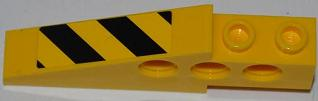 Lego Technic Slope 6 x 1 x 1 2/3 with Black and Yellow Danger Stripes Pattern Model Right Side (Sticker) - Set 7746