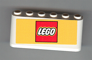 Lego Windscreen 2 x 6 x 2 with LEGO Logo on Yellow Background Pattern (Sticker) - Sets 3409-1 / 3420-1 / 3420-2 / 3420-4 / 3425-1