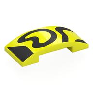 Lego Brick Curved 4 x 2 Double with Black Shapes Print