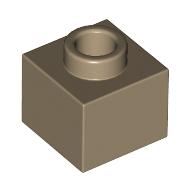Lego Plate 1 x 1 x 2/3 with Open Stud / Dark Tan