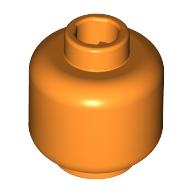 Lego Minifig Head [Plain] [Hollow Stud] / Orange