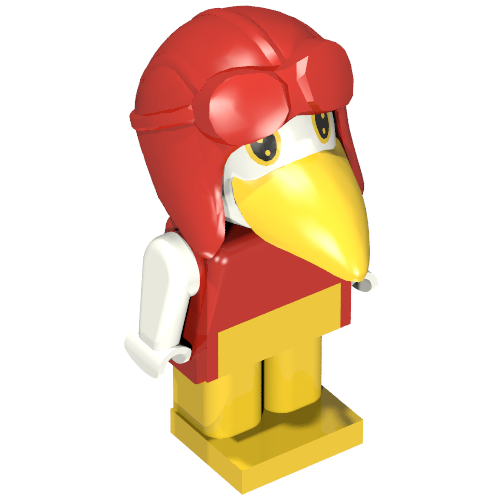 Lego Fabuland Figure Crow 3 with Aviator Helmet / Red