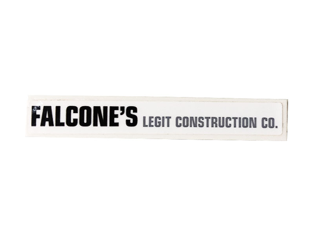 Lego Tile 1 x 6 with 'FALCONE'S LEGIT CONSTRUCTION CO.' Pattern (Sticker) - Set 70915
