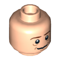 Lego Minifig Head Bilbo Baggins, Brown Eyebrows, Smile / Sad Print / Light Nougat